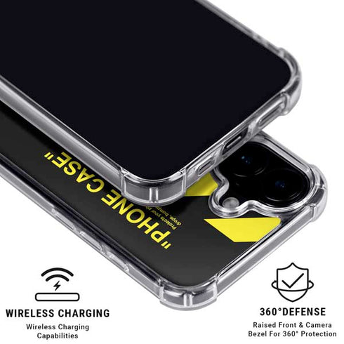 Black and Yellow Stripes iPhone 16 Clear Case